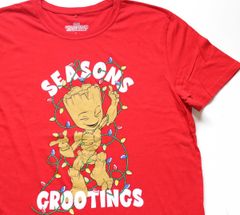 MARVEL 마블 GUARDIANS OF THE GALAXY SEASONS GROOTINGS Groot 베이비 그루트 코튼 티셔츠 레드 LSTS36 영화 영화