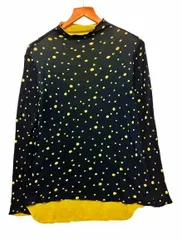 ☆【美品】Jocomomola（ホコモモラ）ダブルガーゼ リバーシブル ドット柄 ボトルネック カットソー プルオーバー 手描き風 水玉■管理番号L30103SSS26-260706-10（198）のサムネイル