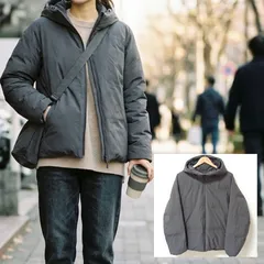ビッグサイズ◎着回し抜群◎【UNIQLO】ユニクロ シームレス ダウンパーカー ジャケット アウター シンプル ベーシック 防寒 アウトドア デイリー タウンユース チャコールグレー レディース サイズXL/M49336jYのサムネイル