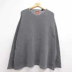 XL/古着 ラングラー 長袖 Tシャツ メンズ 無地 大きいサイズ コットン Vネック グレー 26jun18のサムネイル
