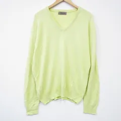 XL/古着 ジャンセン 長袖 セーター メンズ 90年代 90s 無地 アクリル 大きいサイズ Vネック USA製カーキ 26jun19のサムネイル
