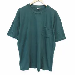 XL/古着 タウンクラフト 半袖 ビンテージ Tシャツ メンズ 90年代 90s 無地 胸ポケット付き 大きいサイズ コットン クルーネック USA製 グリーン 26jun19のサムネイル