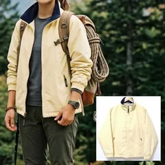 圧倒的な軽さと暖かさ◎【L.L.Bean】エルエルビーン POLARTEC ジップアップ ブルゾン ナイロン100% 裏起毛 アウター 防寒 シンプル アウトドア トレッキング 登山 ベージュ レディース サイズL/M49339jYのサムネイル
