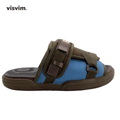 VISVIM 비즈빔 CHRISTO 2-TONe 크리스토 샌들 M 카키 x 블루 [가격 인하 협상 환영]