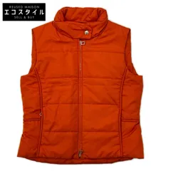 HERMES　エルメス　オレンジ ナイロン セリエ ジップアップベスト　Sのサムネイル