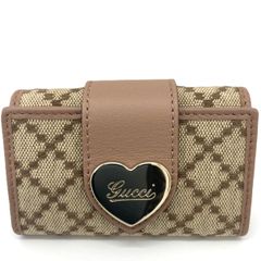 グッチ 6連キーケース GGキャンバス ラブリーハート ベージュ/ピンクベージュ 203551 GUCCI Aランク 中古 グッチ 6連キーケース GGキャンバス ラブリーハート ベージュ/ピンク