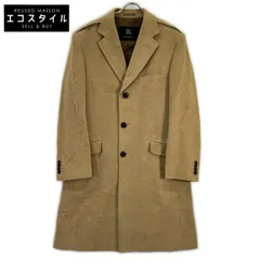 Burberry LONDON　バーバリーロンドン　ブラウン アンゴラブレンド ロゴ入り裏地 チェスターコート　Lのサムネイル