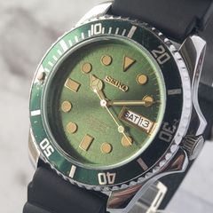 稼働品 SEIKO セイコー5 自動巻き ヴィンテージ グリーン文字盤 - メルカリ