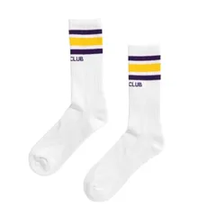 PRO CLUB Classic Stripe Crew Socks [white/yellow/purple] 03pc0902 プロクラブ ソックスのサムネイル