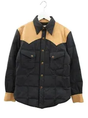ザ フラットヘッド THE FLAT HEAD レザー切替 ウエスタンダウンシャツ 38 黒 ブラック ジャケット アウターのサムネイル