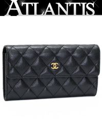 CHANEL シャネル ココマーク ラウンドファスナー長財布 レザー 黒 17
