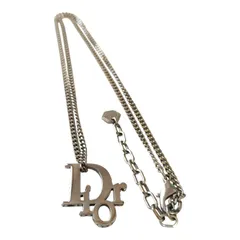 Dior ディオール オブリーク ペンダントネックレス 真鍮＆クリスタル N1284HOMMT_D000 Diorロゴ イタリア製 メンズ レディース ユニセックス 男女兼用 シルバー ブラック アクセサリーのサムネイル