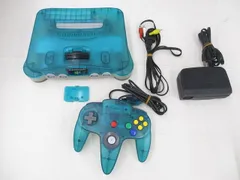  中古品 ゲーム NINTENDO 64 本体 NUS-001 クリアグリーン 動作品 周辺機器付きのサムネイル