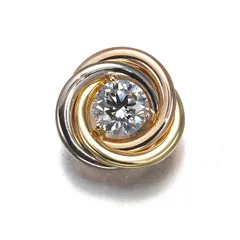 カルティエ ピアス ダイヤ ダイヤモンド 0.2ct程 トリニティ スリーカラー 一粒 片耳 K18YG/WG/PG #197149のサムネイル