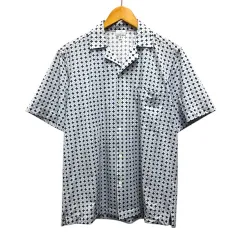 エストネーション ESTNATION トライアーノ ×TRAIANO シャツ カジュアル オープンカラー 総柄 半袖 38/15 青 ブルー のサムネイル