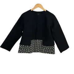 tricot COMMEdesGARCONS(トリココムデギャルソン) ジャケット サイズM レディース - 黒×アイボリー 長袖/刺繍/フラワー(花)/春/秋のサムネイル
