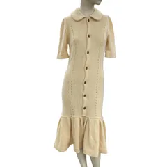 186004 現状品 tricot COMME des GARCONS トリココムデギャルソン ニットワンピース TB-O019  M ホワイト レディースのサムネイル