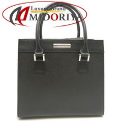 795299/Burberry サフィアーノレザー ハンドバッグ ネイビー - メルカリ