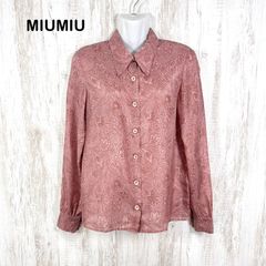 miu miu】長袖 シャツ ブラウス リボン 赤 - メルカリ