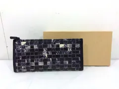 26g-739k【中古】B.stuff ビースタッフ　メッシュ　L字ファスナー　長財布　レザー　ブラックのサムネイル