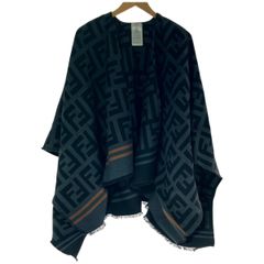 FENDI FFロゴポンチョ ケープ ウールシルク ズッカ柄 FENDI フェンディ ズッカ柄 ウールシルク ポンチョ ケープ FF - メルカリ