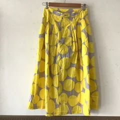 6134 GRANDMA MAMA DAUGHTER 水玉 ドット タック プリーツ フレアスカート イエロー サイズ：1のサムネイル