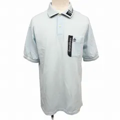 【中古】[印象B] Munsingwear Grand Slam マンシングウェア グランドスラム ポロシャツ ゴルフシャツ メンズ L ブルー 青×紺 綿×ポリエステル ワンポイント 半袖 日本製 古着 胸にペンギンの刺繍 襟に英字ロゴ 胸ポケット付きのサムネイル