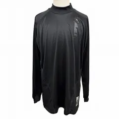 【中古】[印象B] adidas Clima365 アディダス ベースボールシャツ 野球シャツ プラクティスシャツ スポーツシャツ Tシャツ メンズ 3L XXL XO ブラック 黒 ポリエステル100% ワンポイント ハイネック 長袖 中国製 古着 袖口リブのサムネイル