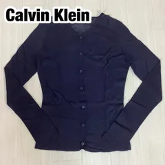 【良好】Calvin Klein カルバンクライン シースルー カーディガン sizeM ブラック 黒 着丈57.5cm ゆき丈75〜76cm 身幅(脇下)37cm【古着】のサムネイル