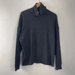 TRUSSARDI トラサルディ タートルネックニット 長袖 ロゴ刺繍 メリノウール50%アクリル50% イタリア製 ハイゲージ カジュアル チャコールグレー NB17のサムネイル