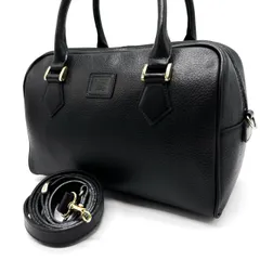 【良品】Burberry バーバリー 2way ショルダーバッグ ハンド ミニボストン レザー 革 ゴールド金具 ブラック 黒のサムネイル