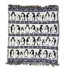 vintageラグ ブランケット マルチカバー タペストリー ペンギン アニマル フィッシュ Rug Blanket Penguin 3651のサムネイル