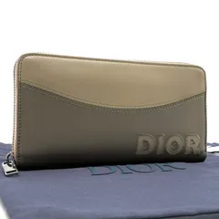 未使用保管品 ディオール Dior 長財布 ラウンドファスナー ウォレット ロゴ 型押し バイカラー レザー 本革 グレー グレージュ ボーナス 夏休み 帰省 お盆 敬老の日 サマーギフト シルバーウィーク ご褒美 メンズ レディース ユニセックス 男女兼用のサムネイル