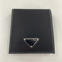 中古】PRADA 二つ折りウォレット サフィアーノ ブラック プラダ[10