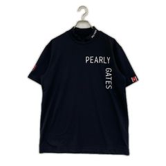 美品 PEARLY GATES モックネック 半袖シャツ ブラック - メルカリ