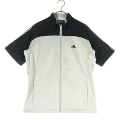 adidas アディダス ツートンカラー 半袖 フルジップ ジャケット M グレー メンズ 古着のサムネイル
