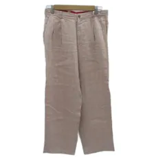 パパス Papas パンツ ストレート 麻 リネン M 赤 レッド ヘリンボーン柄 /HO24 ■GY99のサムネイル