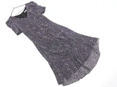 KOOKAI クーカイ 総柄 シャーリング ワンピース size36/黒ｘ紫 ■◆ レディースのサムネイル