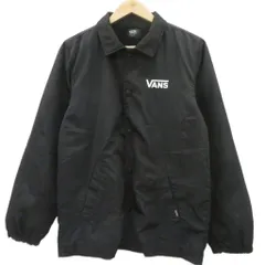 バンズ VANS コーチジャケット ミドル丈 上着 S 黒 無地 ロゴプリント /SY48 ■GY99のサムネイル