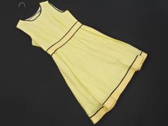 AULA AILA アウラアイラ シルク混 チェック Aライン ワンピース size1/黄 ■◆ レディース