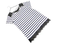 MAISON SCOTCH メゾンスコッチ レース 切替 ボーダー Tシャツ size1/白ｘ紺 ■◆ レディースのサムネイル