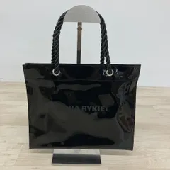 SONIA RYKIEL BEAUTE ソニアリキエル エナメル トートバッグ ブラック/黒 ロゴ ロープハンドル レディース[OQ03662]のサムネイル