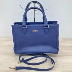 美品 Folli Follie フォリフォリ 2WAY ハンドバッグ/ショルダーバッグ ネイビー ブルー系 レディース ストラップ付[ON00914]のサムネイル