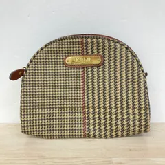 美品 POLO Ralph Lauren/ポロラルフローレン ポーチ チェック柄 ブラウン系 ゴールド金具 ロゴプレート 小物入れ[OA04942]のサムネイル