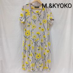 M.&KYOKO エム＆キョウコ 異素材切替ワンピース サガラ刺繍 花柄