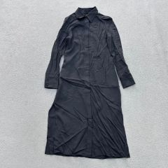 Kay me 近年モデル ロングシャツワンピース ネイビー 濃紺 ストレッチ