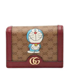 グッチ ミニGGスプリーム ドラえもん 二つ折り財布 647788 ベージュ ワインレッド系 PVC レザー レディース GUCCI【228-79683】のサムネイル