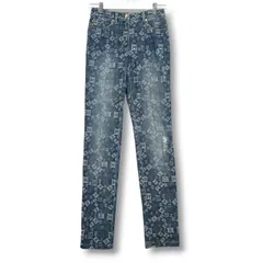 ESCADA エスカーダ ロゴプリント ダメージデニムパンツ ジーンズ テーパード スキニー 青 ブルー 34 レディース 通年 ゴーゴー古着セントラルパーク名古屋店 19 No.久2508のサムネイル
