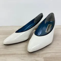 renoma PARIS/レノマ パンプス レザー ホワイト×ブラック バイカラー 34 1/2(21.5cm相当) レディース 靴[OD02788]のサムネイル