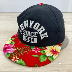 BROSS/ブロス キャップ ブラック×レッド 花柄 ハイビスカス NEW YORK SINCE 1984 刺繍 帽子[ON00817]のサムネイル